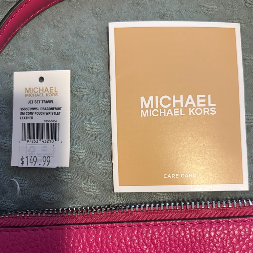 Michael Kors Pink Pebbled Leather Wristlet - Picture 2 of 4